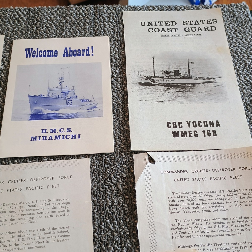 Vintage US Navy Coast Guard Canadian Navy Ship Pamphlets Postcards Ephemera Lot - Picture 5 of 8